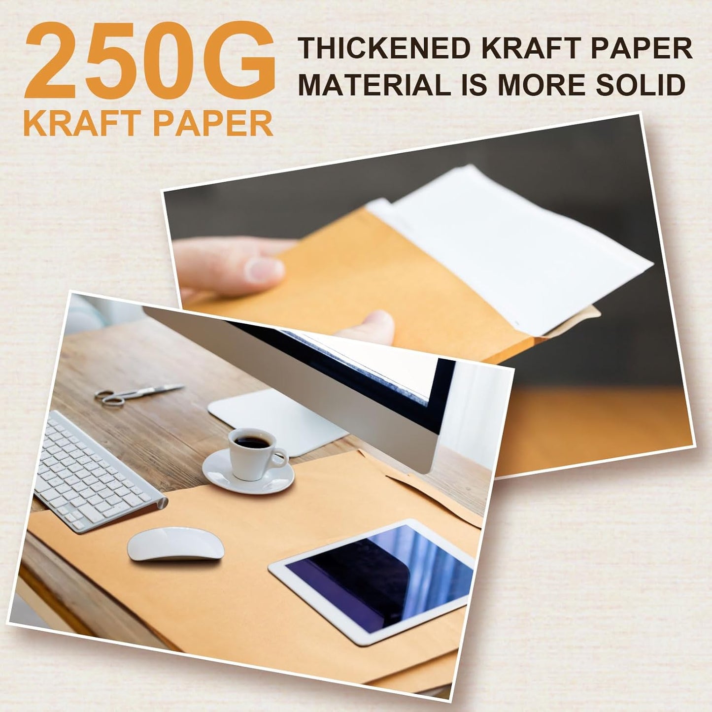 20 Pack 16x20 in Tab Lock Rigid Mailers Extra Large Sturdy Keep Flat Mailers Cardboard Envelopes Kraft Paper 250 Gsm for Shipping Photos, Packing Documents, Gift Cards, Cds, Art Prints