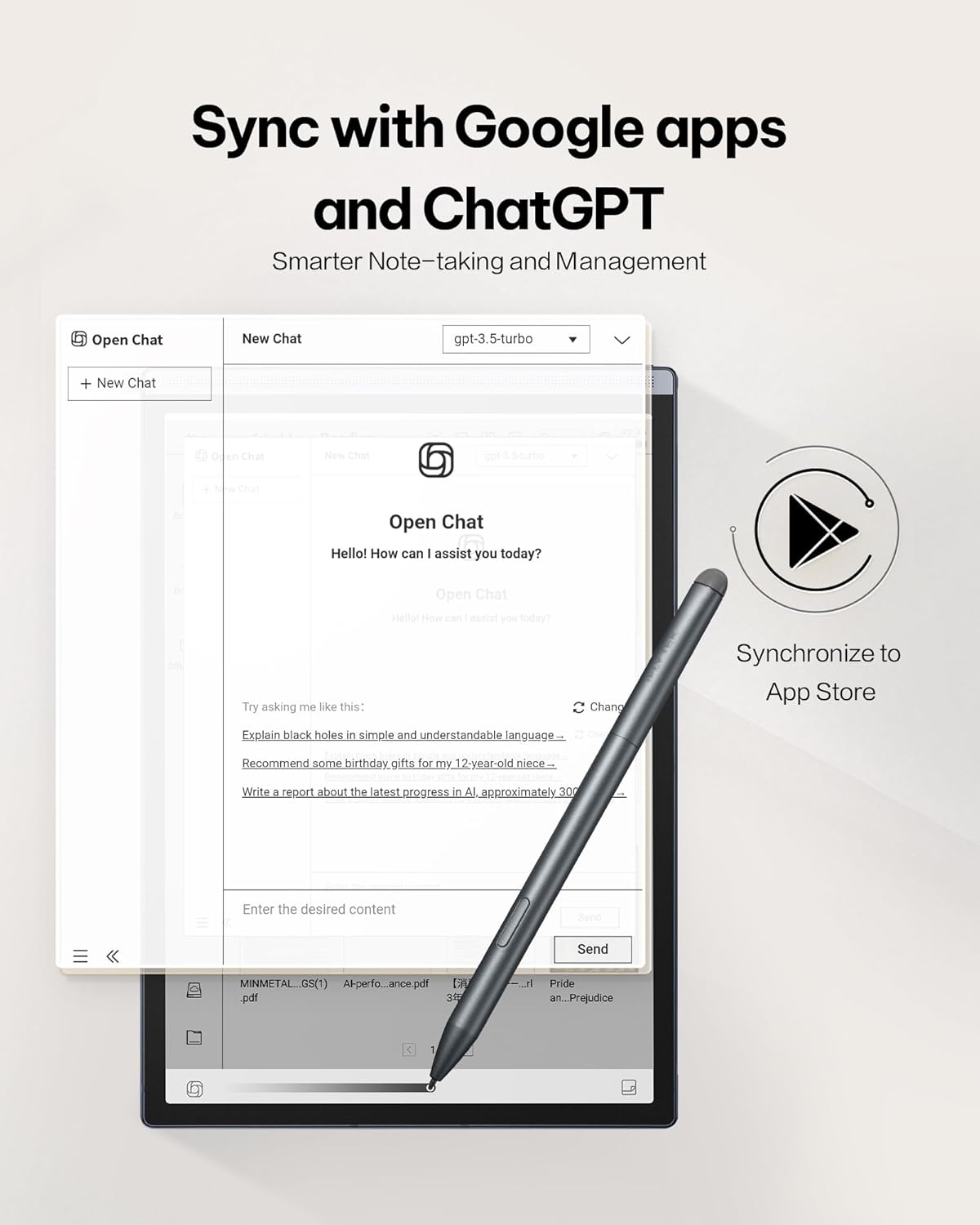 AINOTE Air 2 Bundle - Black Folio Case, 8.2-inch AI Note-Taking Tablet Writing Paper Tablets, Digital Notebook with Pen, Voice-to-Text Transcription, Multi-Languages Chatgpt Support