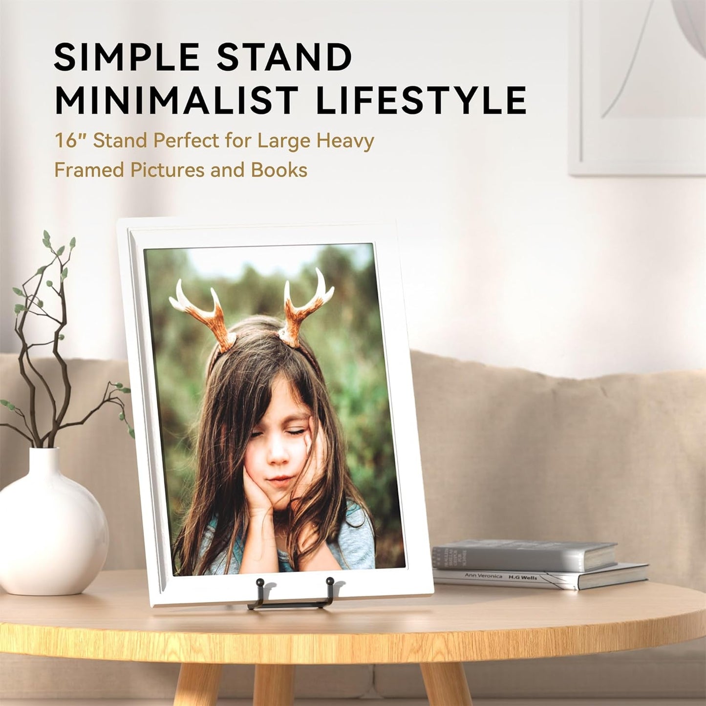 16 Inch Heavy Duty Plate Stand (2 Pack) - Metal Display Easel for Large Plates, Picture Frames, Signs, Posters, Decorative Platters