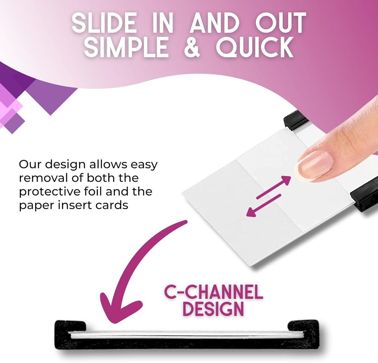 Availey 60 Pack Magnetic 'C' Channel Label Holders for Metal Racks and Shelves with Protective Films and Replacement Strips 3" x 1"