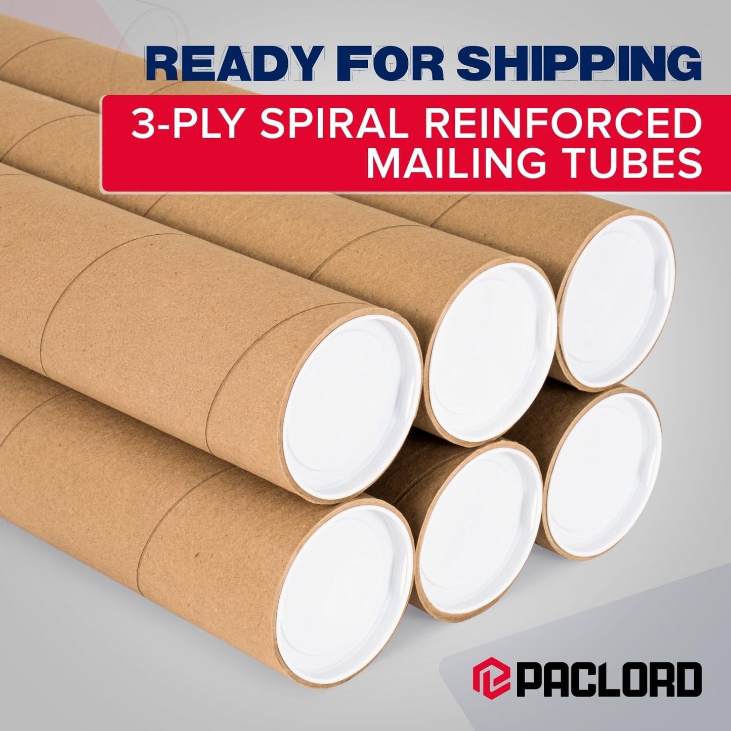 4" x 24" Heavy-Duty Reinforced Cardboard Mailing Tube, Pack of 6 Tubes with 12 Caps – Secure USPS Approved – Great for Shipping and Storing of Prints, Artwork, Posters or Documents