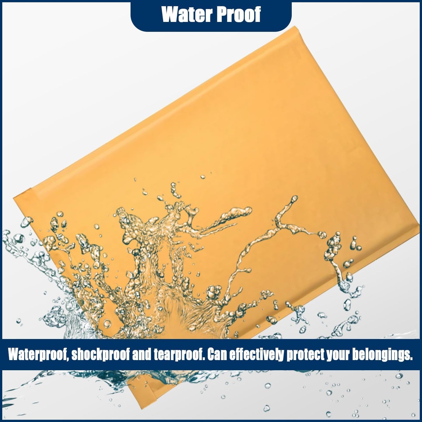 9.5in x 13.5in Kraft bubble mailer, ziplock mailer, yellow padded envelope, corporate waterproof padded bubble mailer for shipping, mailing, packaging (25PCS)
