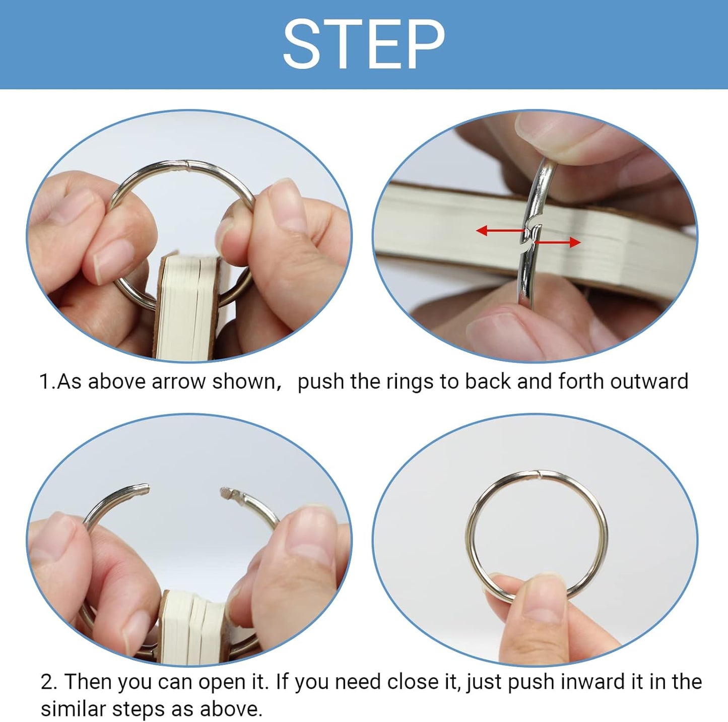 6 Pack 3x5 Inch Blank Flash Cards with Binder Rings (60 Sheets Each Pack), Blank Easy Flip Index Card Mini Study Cards for Studying