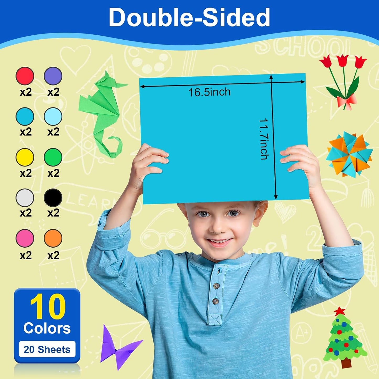 20 Pcs Poster Board Colorful Paper 11.7x16.5, ROOKEA Vision Boards Bulk Blank Graphic Display Posterboard Card Paper for Kids School Classroom Arts Craft Projects Drawing Scrapbooking