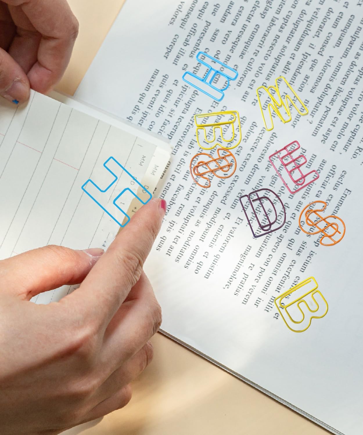 52 Pcs Stainless Steel Paper Clips - Alphabet Letter Clips for Office & School with Storage Box Assorted Color (Office Series)