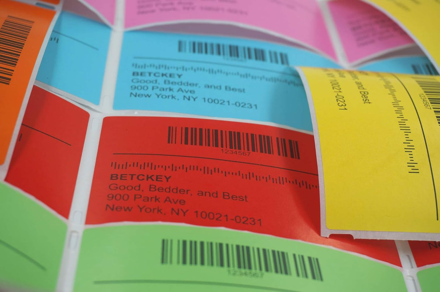 BETCKEY - 2" x 1" UPC Barcode & Address Labels Compatible with Zebra & Rollo Label Printer,Premium Adhesive & Perforated[Yellow, 6 Rolls, 7800 Labels]