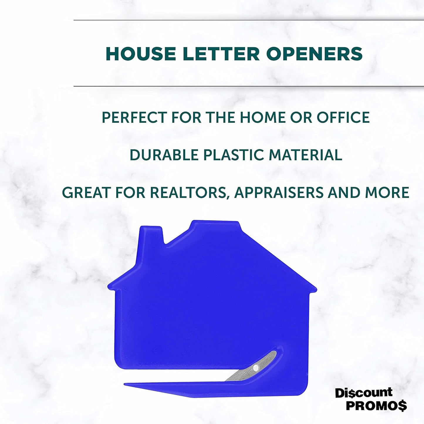 House Letter Openers Set of 10, Bulk Pack - Perfect for Home or Office - Blue