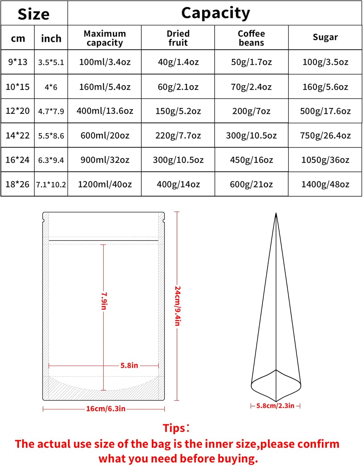100 Pack Resealable Stand Up Bags,6.3" x 9.4"Smell Proof Pouch Sealable Foil Pouch Bags for Packaging (Black)