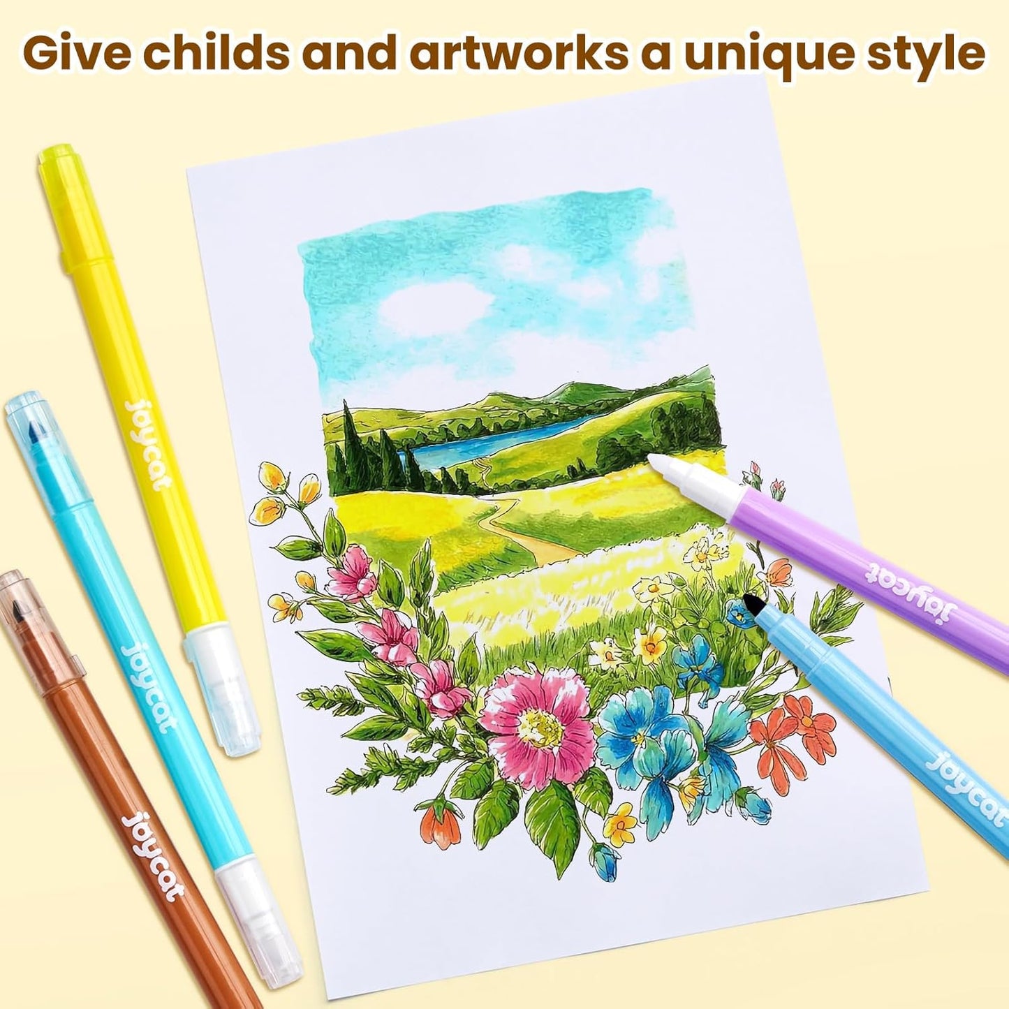 12-Pack Dual Conical Tip Erasable Markers, Water-Based Art Pens - Vibrant Color-Coded Barrels, Anti-Roll Caps, Smooth No Bleed Ink, Ideal Color Changing Magic Pen & Highlighters for Kids & Artists