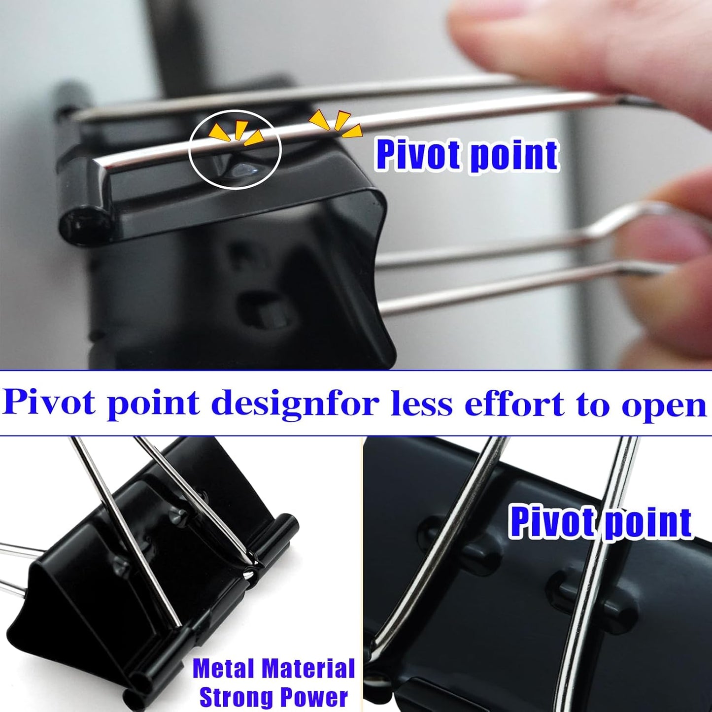 2 Inch Binder Clips(12 Pack), Extra Large Binder Clips Heavy Duty Paper Clamps for Office and Home Supplies, Black