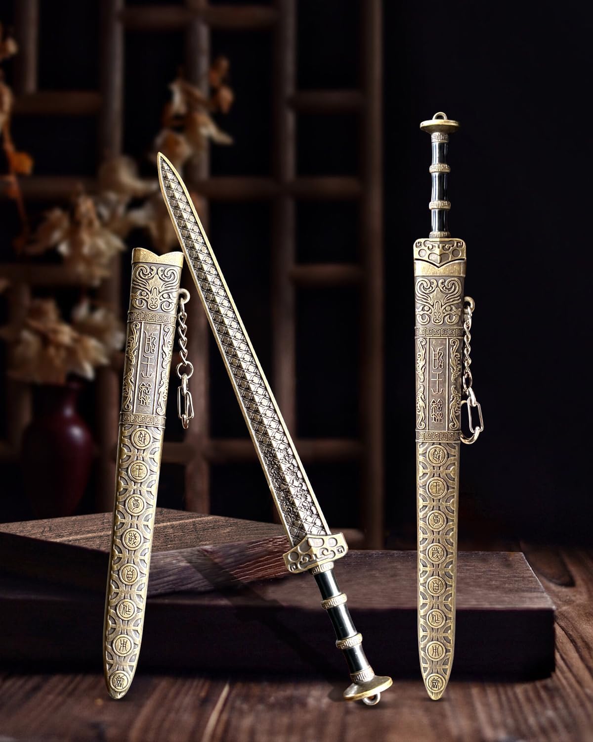 Ancient Sword Letter Opener with Sheath and Display Stand, Decorative Letter Opener Sword, Mail Open Tool Envelope Slitter