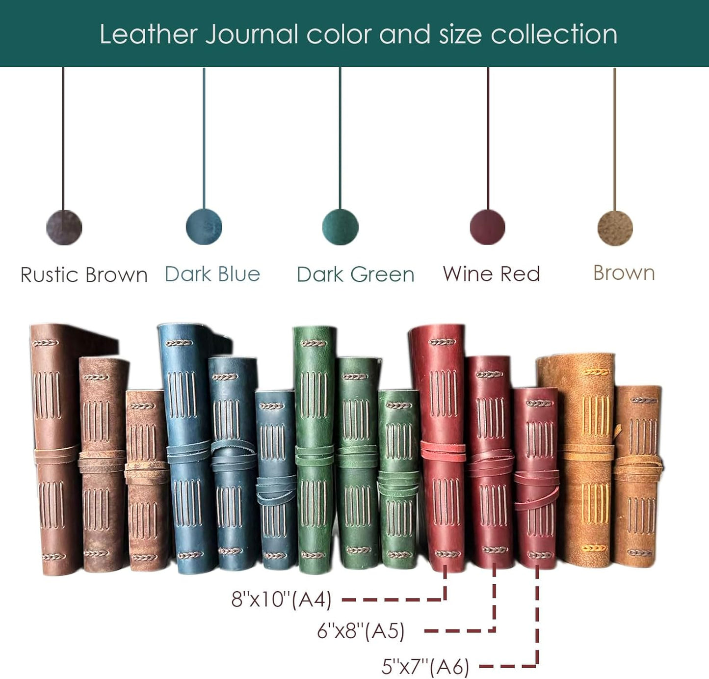 Blue Notebook Journal - Genuine Leather Journals for Writing Small Size Diary 5.5x7.5 Inch, Notepad For Man and Women, Gifts,Work,Travel Dark Blue