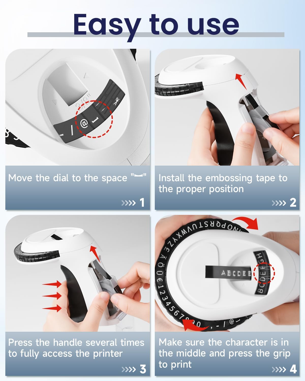 Label KINGDOM Embossing Label Maker, Old School Labeler for Home School Office,A Protable Handheld Retro Label Maker with 10 Rolls 3D Embossing Label for Home Office DIY, Black