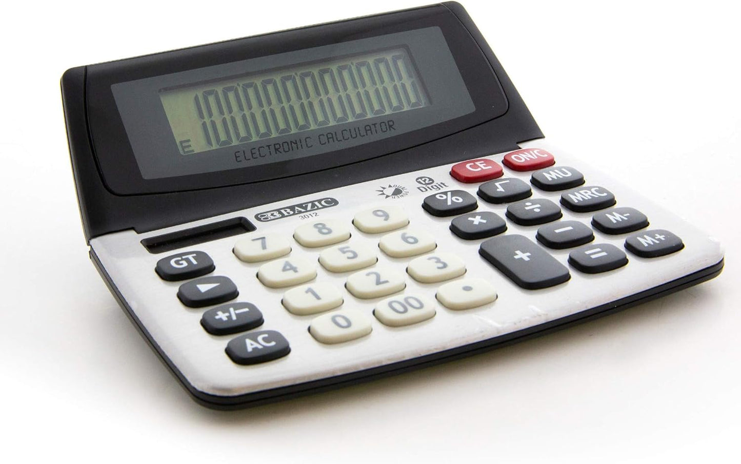 BAZIC 12-Digit Dual Power Desktop Calculator with Adjustable Display (3012)