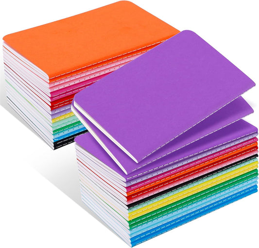 36 Pack Small Lined Notebooks Bulk,Mini Pocket Notebooks,Mini Journal Memo Notepads for Students,Traveler,Office Meeting Supplies,12 Bright Colors,3.5 X 5.5 Inch,30 Sheets/60 Pages
