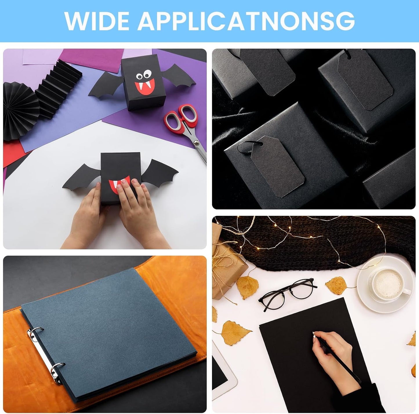 50 Sheets Black Cardstock Thick Paper 5 x 7, 250gsm/92lb Blank Heavy Cards Stock for Invitations, Printing, Postcards, Thankyou Cards, Index Cards, DIY Cards (Black, 5 x 7 inch)