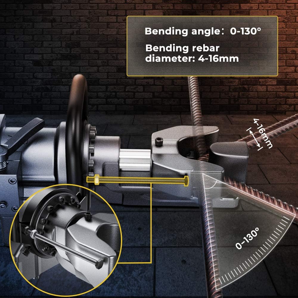 Anbull 900W Electric Rebar Bender,Hydraulic Rebar Bending Maching Bending up to 5/8 Inch #5 16mm Rebar, Bending Angle 0-130 Degrees, Rebar Bending Machine with Positioning Bolt
