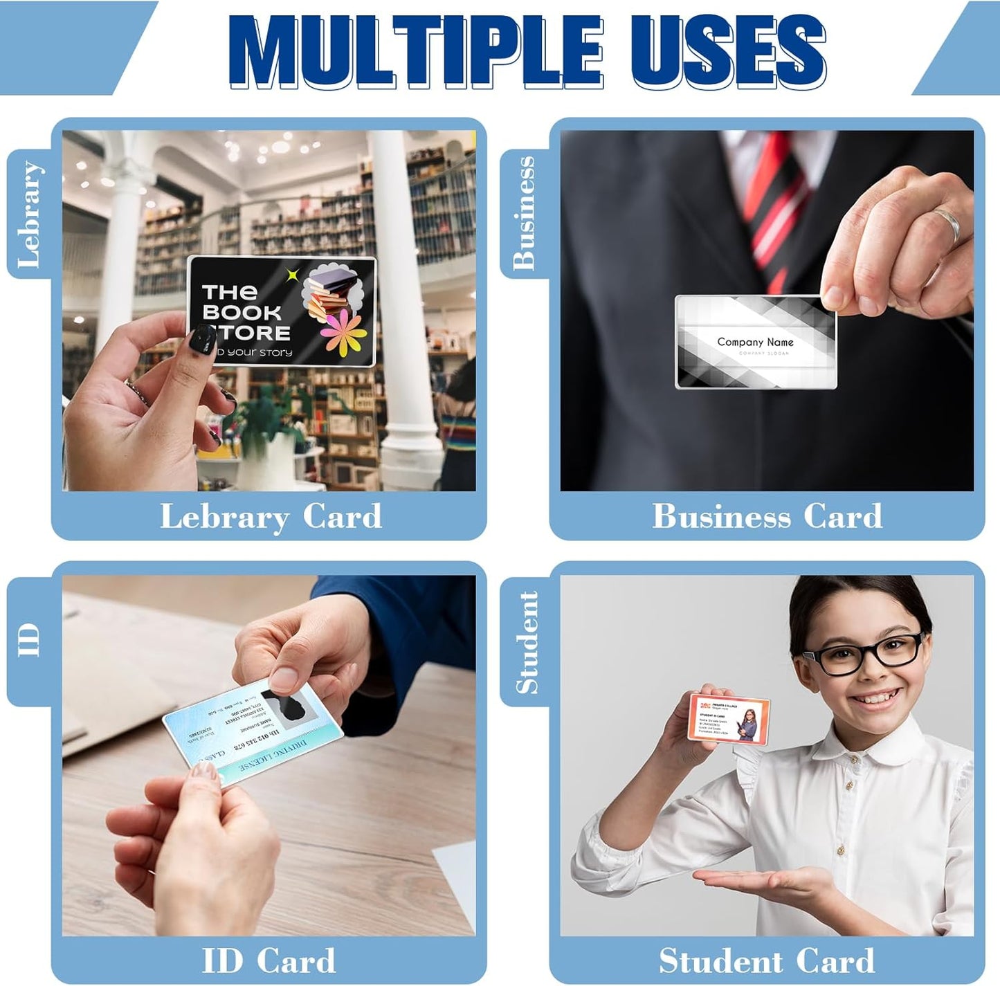 500 Pack 5mil 2.25“x3.75" Thermal Laminating Pouches Badge Laminate Pouches Clear Laminated Luggage Tags Printable Laminator Pouches for Business Permits Cards (500, 2.25"x3.75"-5mil)