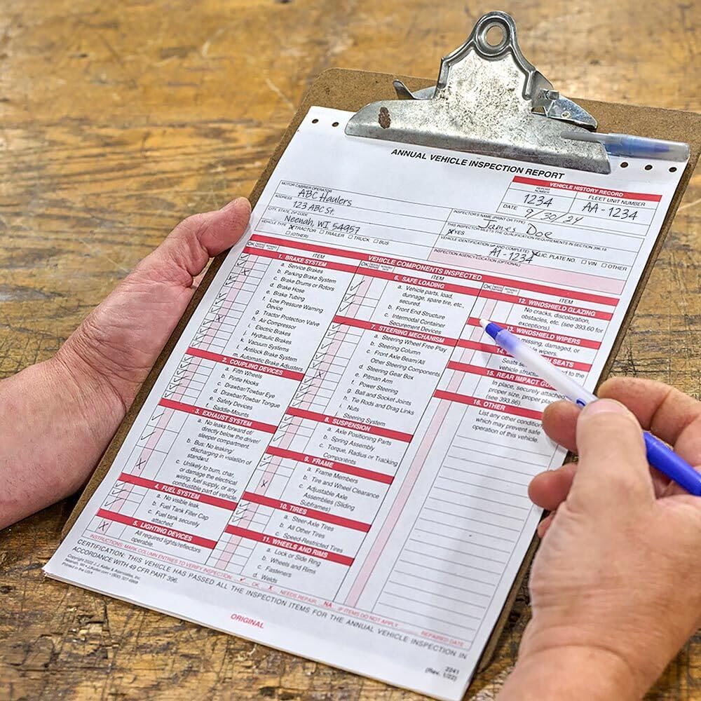 J. J. Keller 10-Pack, Annual Vehicle Inspection Report Forms, 3-Ply Carbonless Form, DOT Compliant