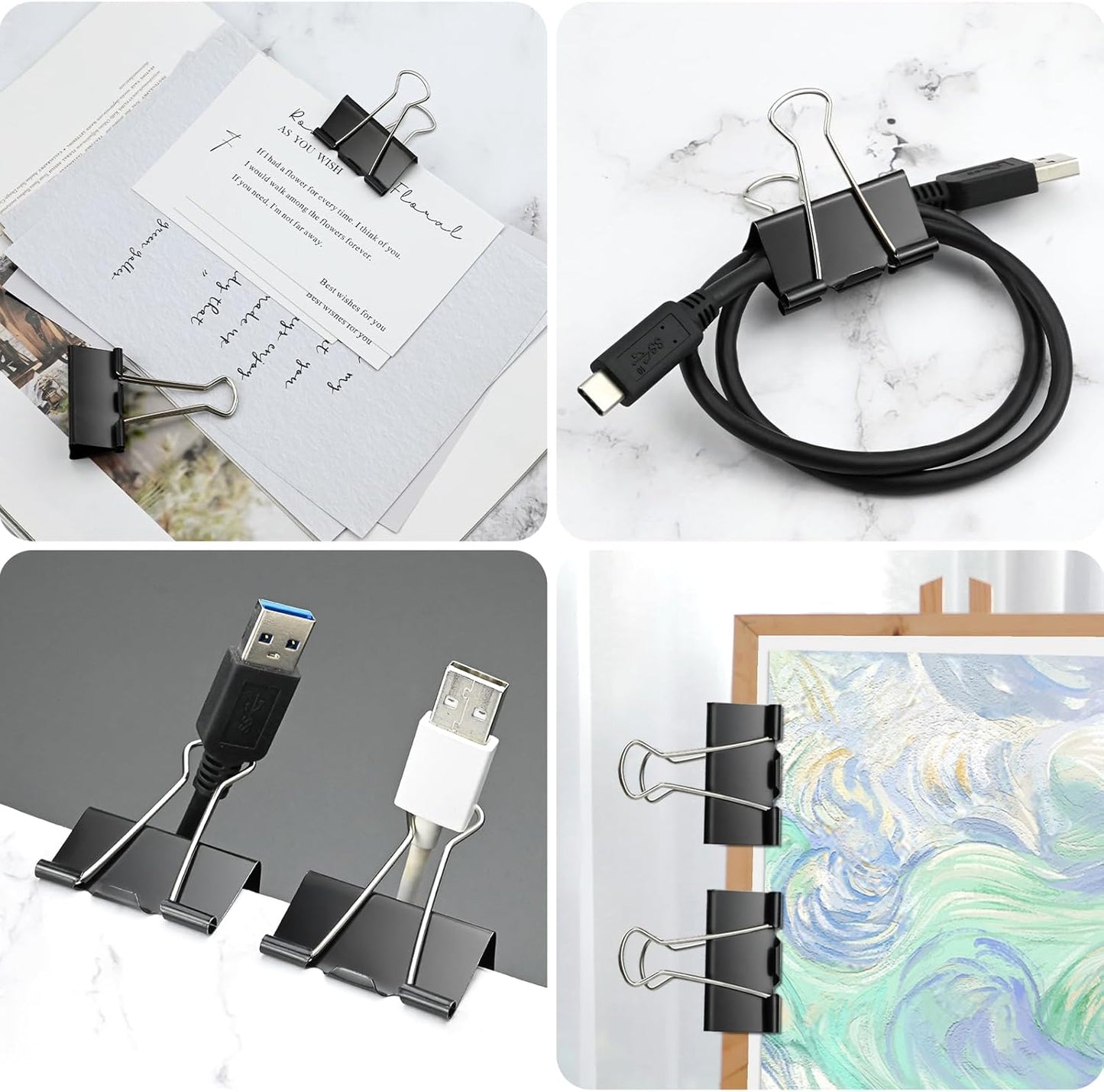 60 Pack Large Binder Clips 1.6 Inch Binder Paper Clip Big Paper Clamps for Office, School, Home