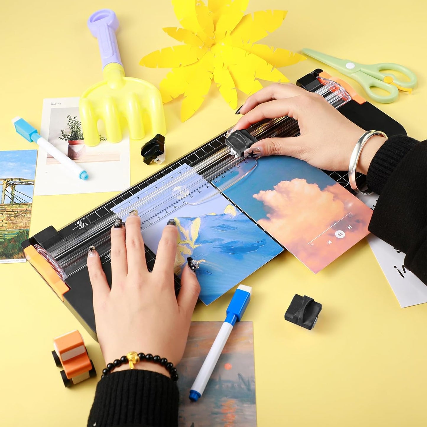 Mudder 10 Pieces Paper Cutter Replacement Blade Cutting Replacement Blades Refill for A4 Black and White Paper Trimmer(Black)