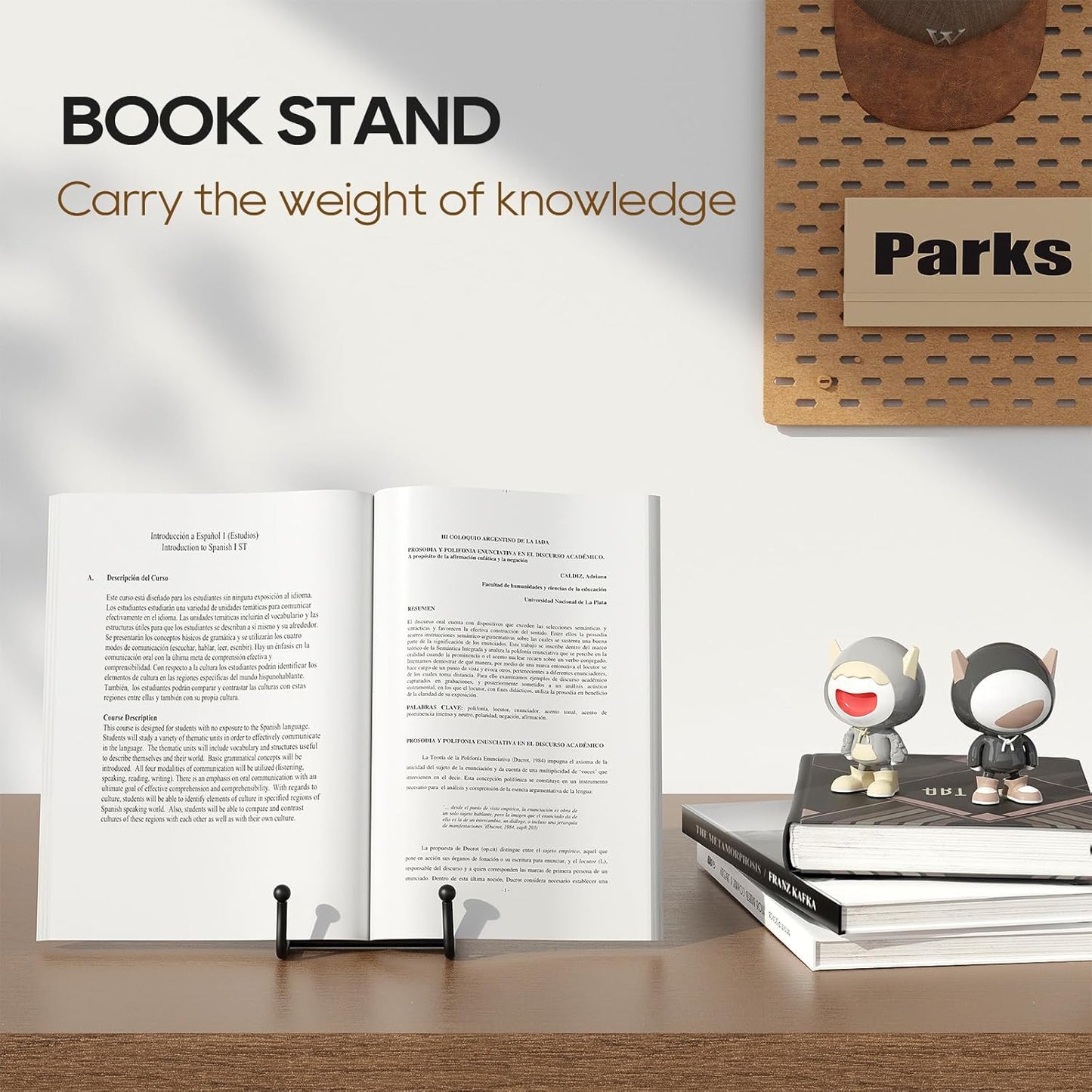 HONGYUTAI 3 Pack 8 Inch Plate Stands for Display Picture - Table Top Display, Decorative Metal Frame Holders for Book, Photo and Platter, Tabletop Art, Black