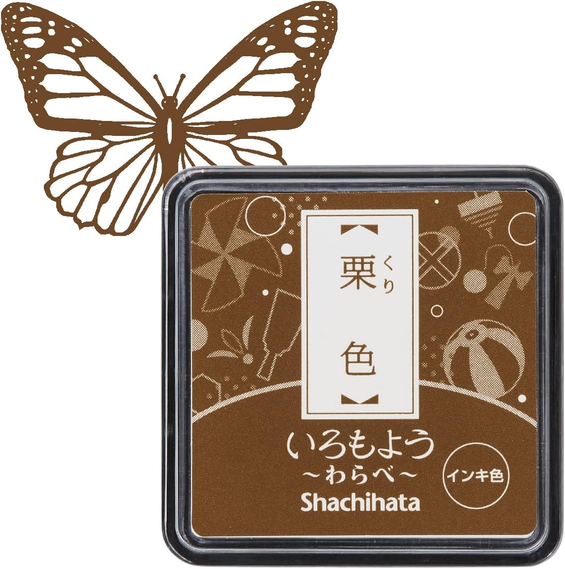 IROMOYO WARABE Stamp PAD, Small Traditional Japanese Ink Colour, Oil-Based Ink pad - Brown
