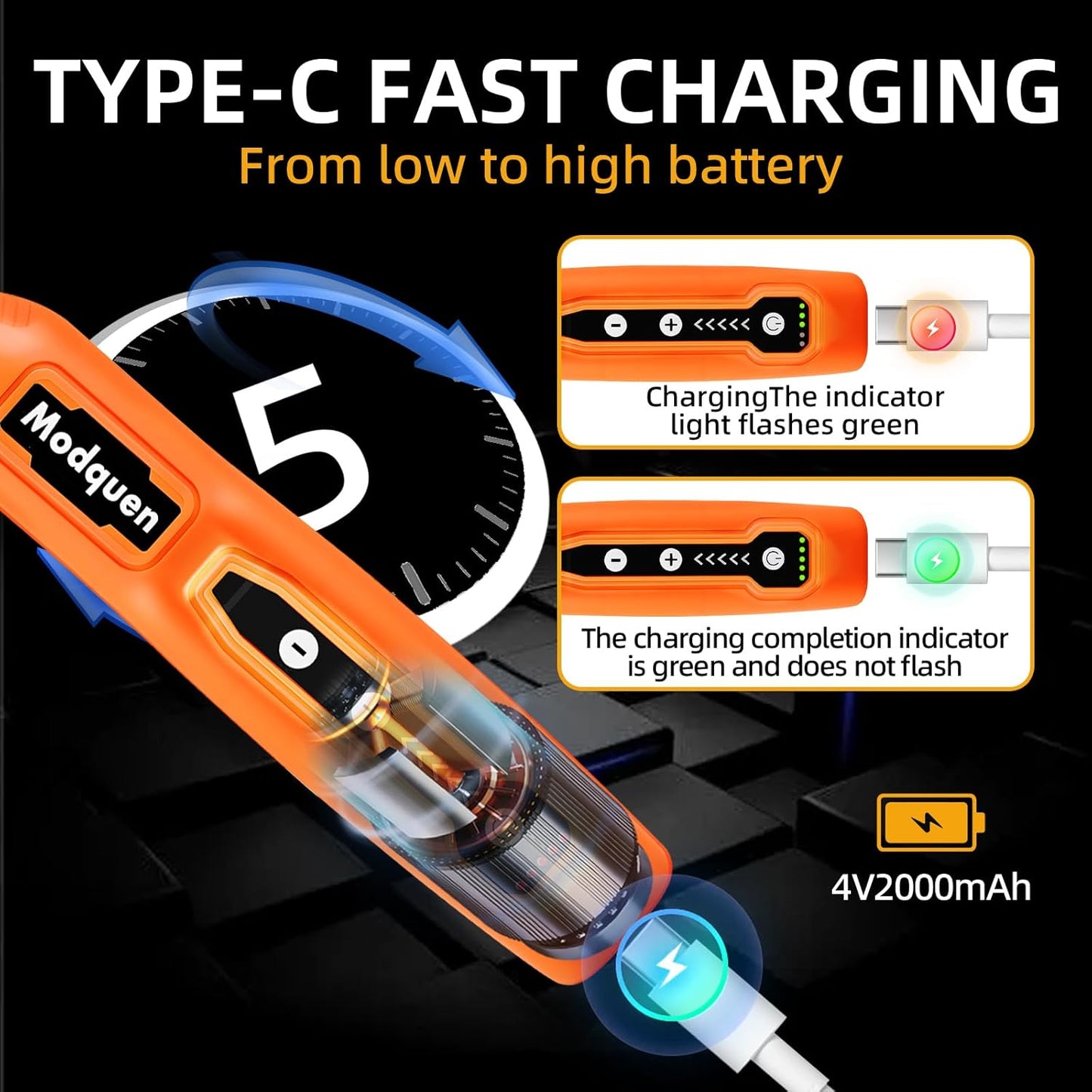 4V Mini Cordless Rotary Tool Kit with 5-Speed Control, USB Charging & LED Light,Includes 78 Accessories for Grinding, Engraving, Drilling, Polishing,Cutting and DIY Crafts