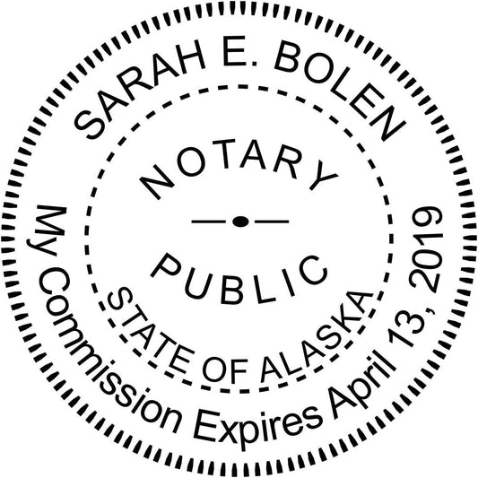 Alaska Round Notary Stamp | Official State Notary Stamp | Official Seals | Meets State Specifications (Alaska, Round Stamp)