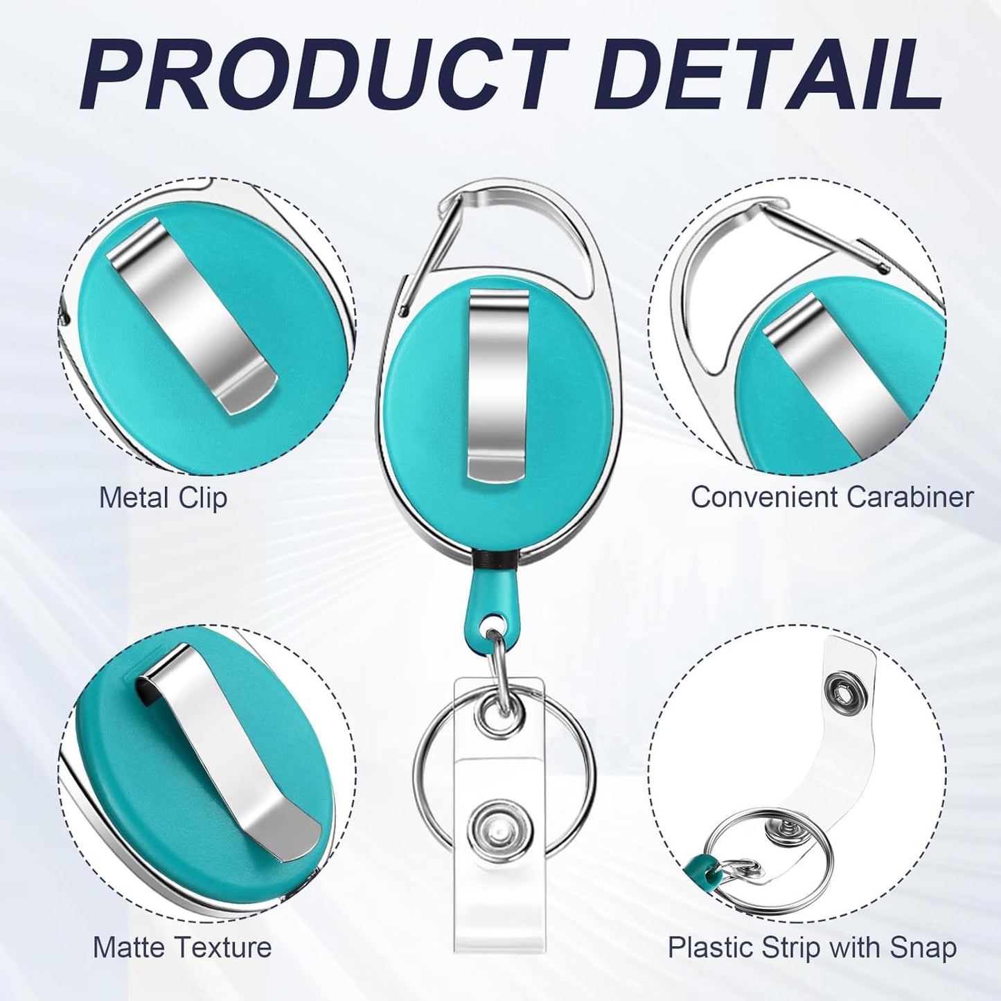 Honoson 50 Pcs Heavy Duty Retractable Badge Reels Batch ID Badge Holder Retractable Clip Bulk Key Holder with Ring for Office Worker Employee, Doctor Nurse Gifts (Multicolor)