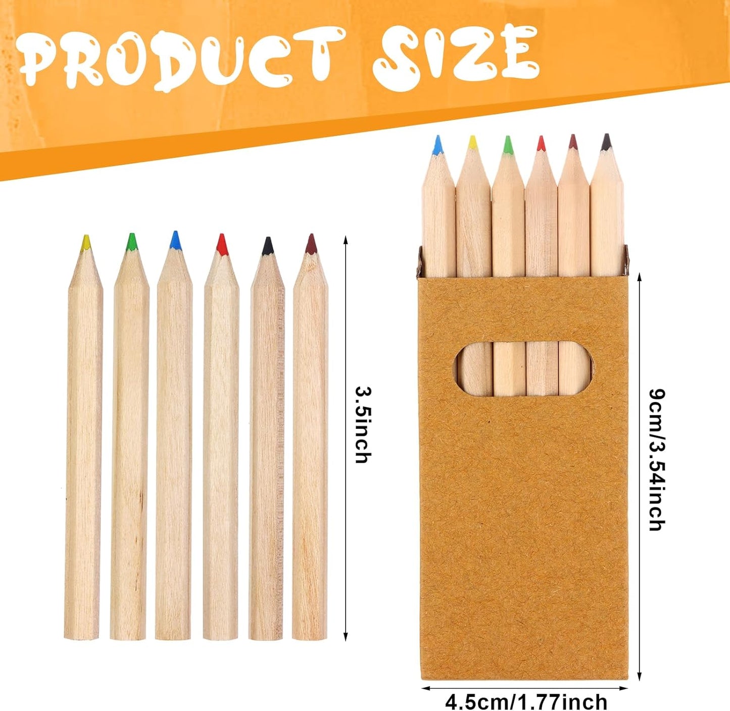 200Packs/1200Pcs Colored Pencils Bulk Mini Drawing Pencils Set for Kids, 3.5inch Short Fat Color Pencils for Adult Coloring Books, Classroom School Drawing Birthday Wedding Party Favors (1200)