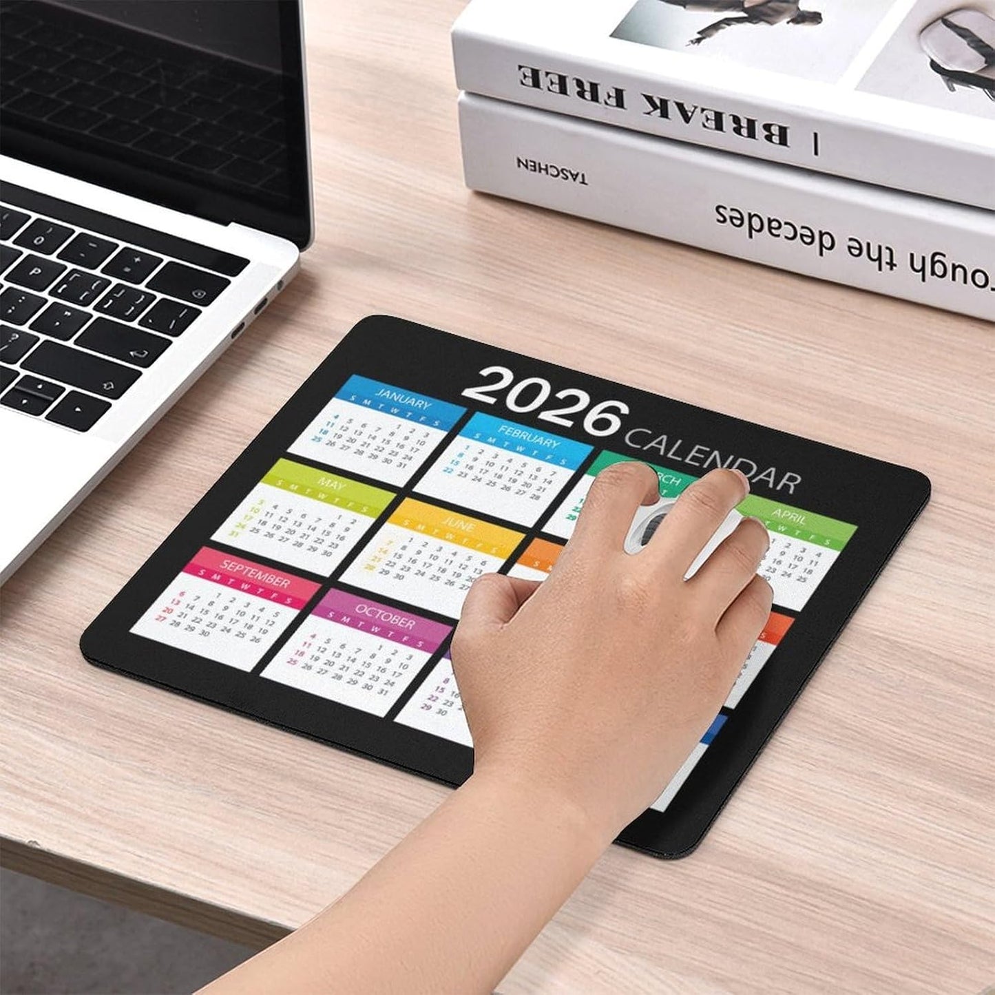 2026 Mouse Pad Calendar,Computer Mouse Pads Calendars Non-Slip Rubber Desk Mat Mousepad Gaming Office Keyboard Mat (9.45x7.87 in)