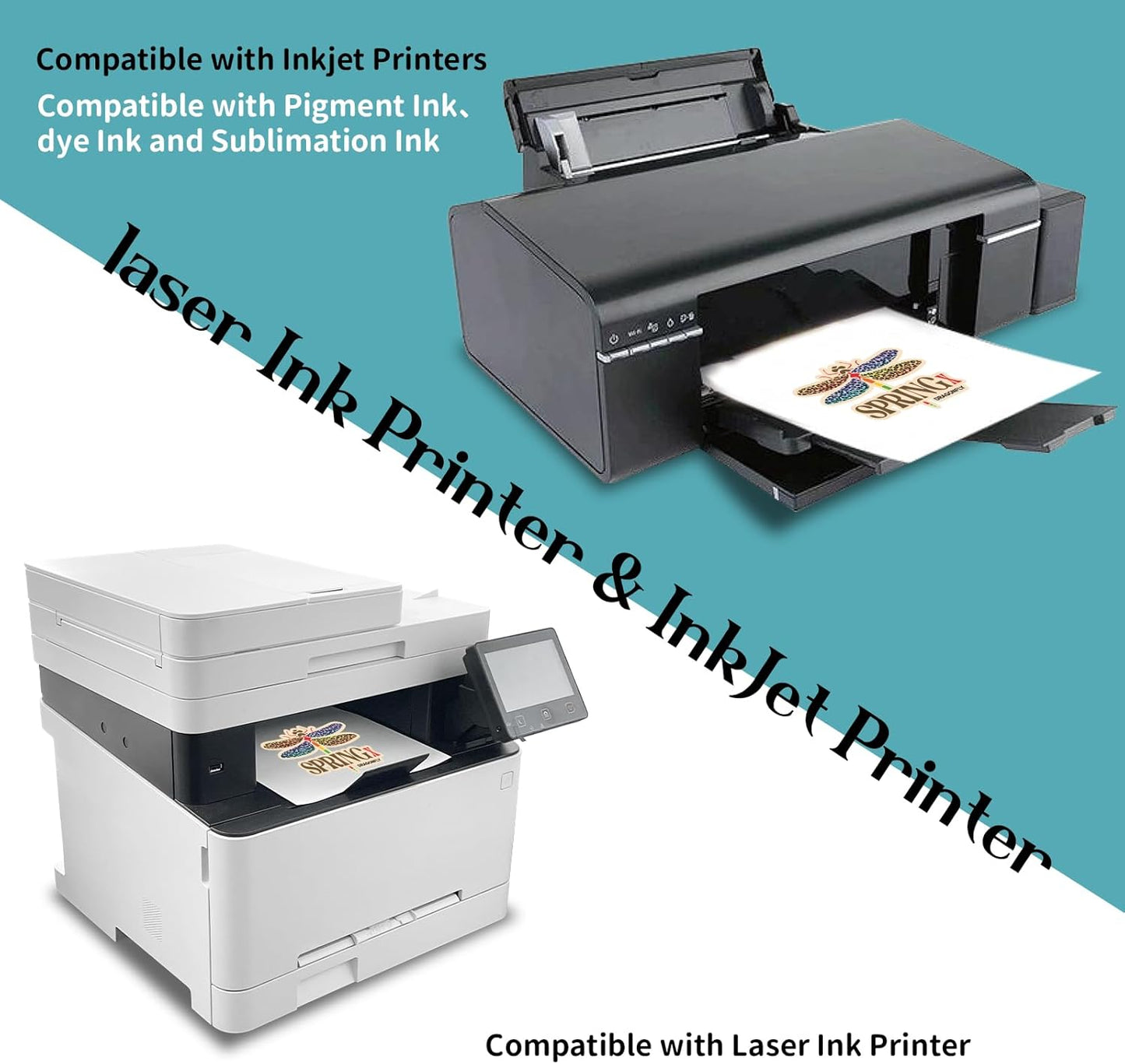 Iron on Heat Transfer Paper for T Shirts (8.5x11'', 100 Sheets) Iron-on Transfers Paper for Dark Fabric Printable Heat Transfer Vinyl for Inkjet Printer (Dark Fabric 100pcs, 100pcs)