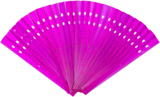 28 Pack Plastic Ruler 12 Inch Transparent Rulers - Metric Bulk for Kids School Office Classroom, Purple