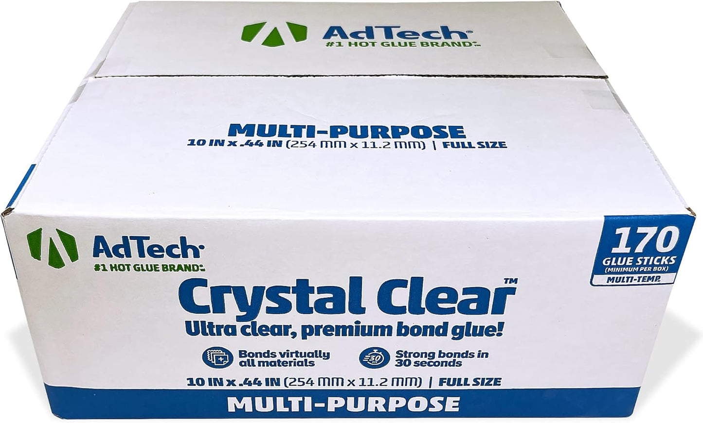 AdTech Hot Glue Sticks, 10 Inch Full Size, Clear, 170 Sticks