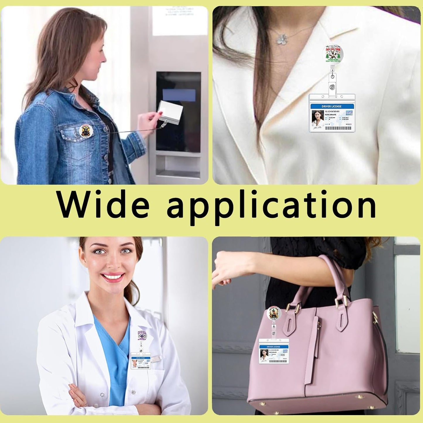 16pcs Badge Reels Retractable Badge Holders,Id Badge Holders Retractable with Clip,Cute Badge Reel for Men,Women,Girls 04