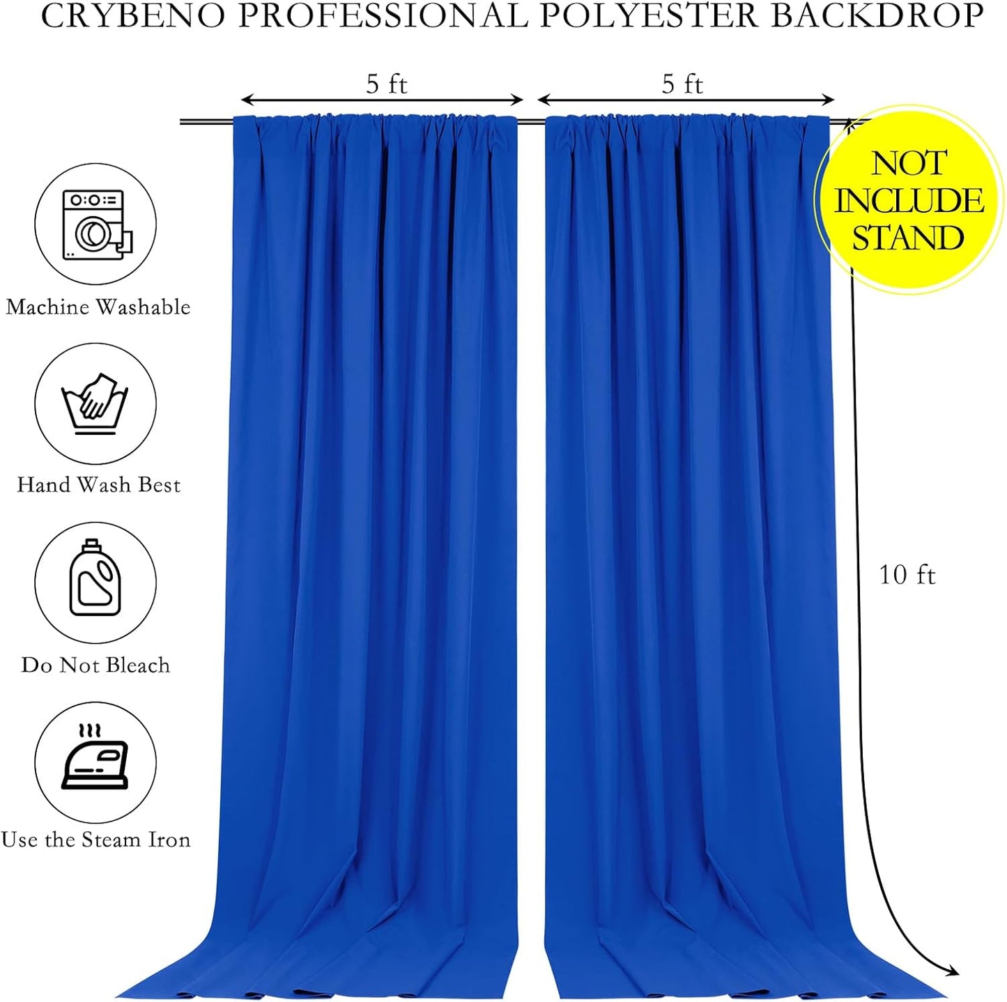 Backdrop Curtains Royal Blue 10ft x 10ft Polyester Photography Backdrop Drapes for Baby Shower Party Birthday Backdrop Decorations