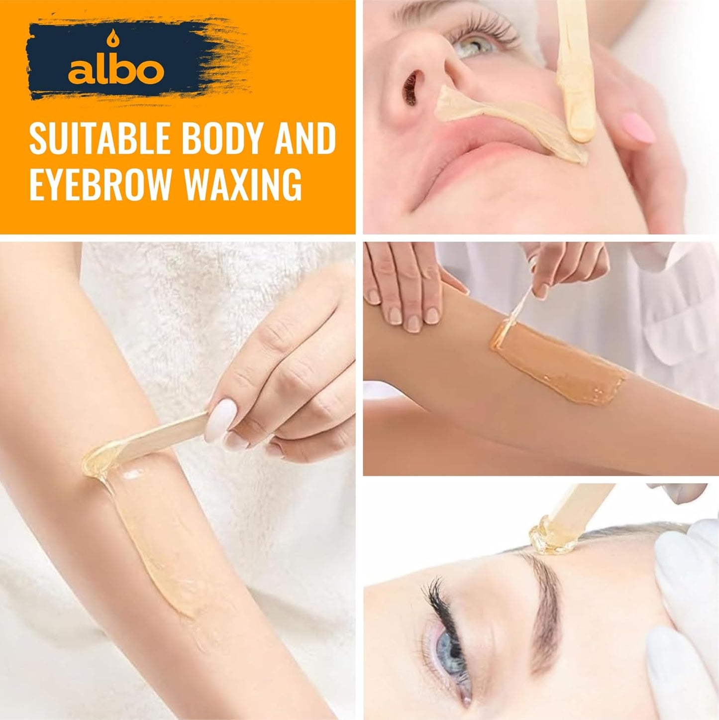 ALBO 300 Pack Wooden Wax Sticks – 4", 5", 6" Birch Applicators | Food-Safe Craft Sticks for Eyebrow & Body Wax | Resin Mixing, Ice Cream & Cake Pop DIY | Bulk DIY Craft Supplies for Kids & Pros