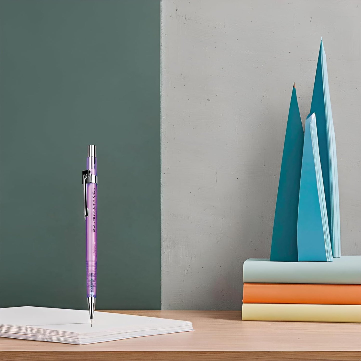 JVPEN Transparent Mechanical Pencils – 0.5 mm Drafting Pencils, Assorted Clear Colors – Smooth Writing, Non-Slip Grip, Built-in Eraser – Ideal for School, Office & Technical Drawing – 12-Pack