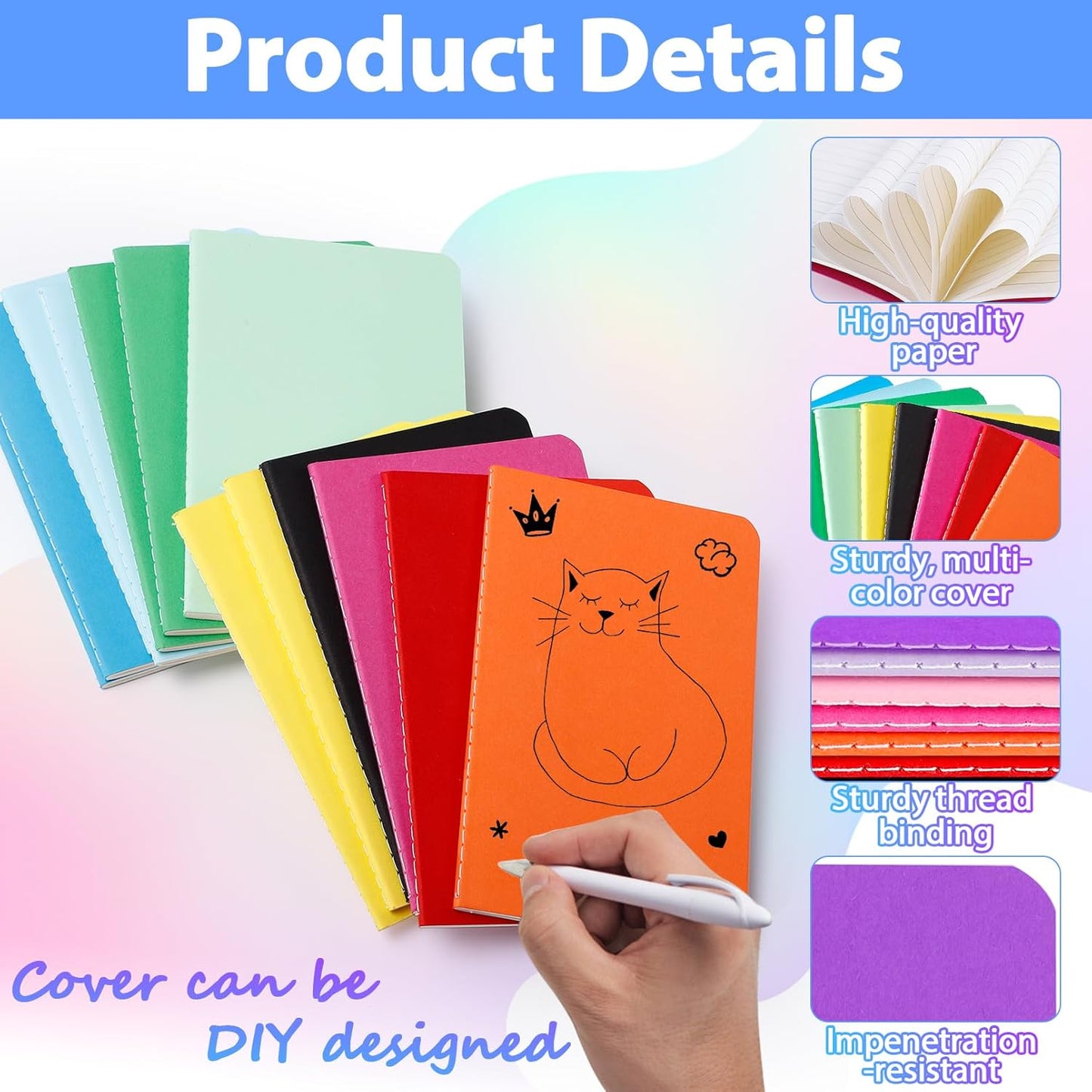 36 Pack Small Lined Notebooks Bulk,Mini Pocket Notebooks,Mini Journal Memo Notepads for Students,Traveler,Office Meeting Supplies,12 Bright Colors,3.5 X 5.5 Inch,30 Sheets/60 Pages