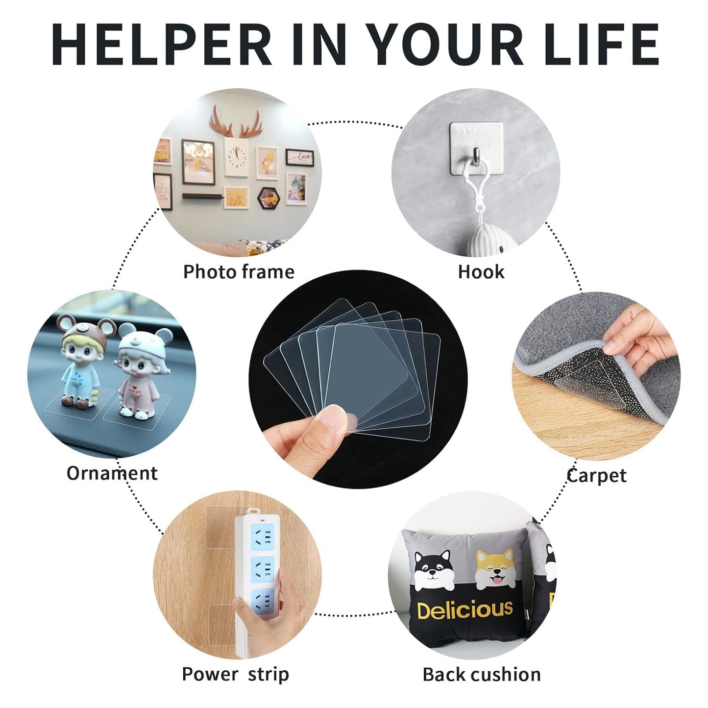 50PCS Premium Double Sided Mounting Squares Clear Tape,Heavy Duty Adhesive Pads for Pictures,Poster Hanging Strips - Strong Sticky Tack,Waterproof Adhesive for Shower,Wall Patch,Sticky Pads