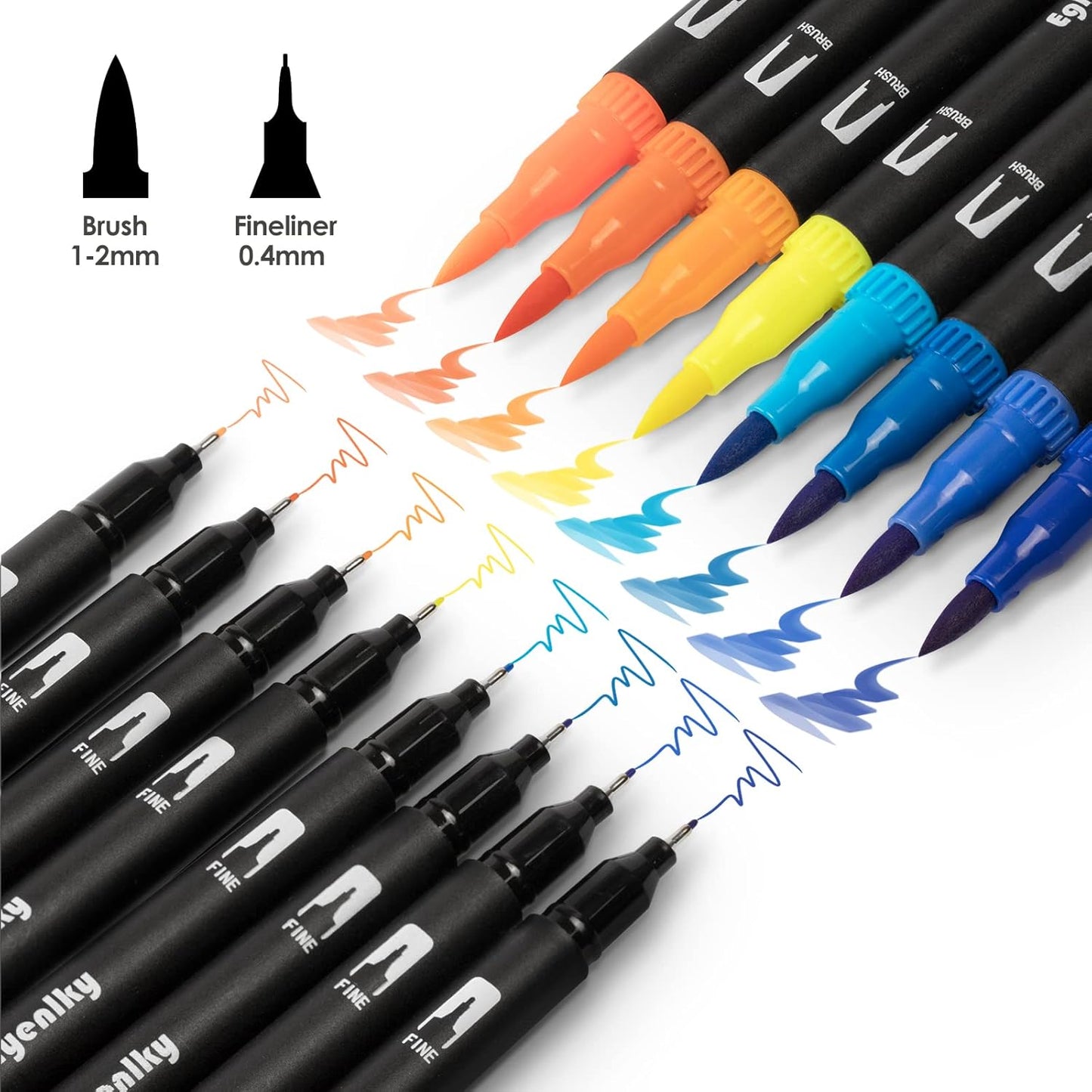 72 Dual Tip Brush Pens, Adult Coloring Markers with Fine and Brush Tip for Kid Adult Artist Drawing Journaling Lettering Calligraphy