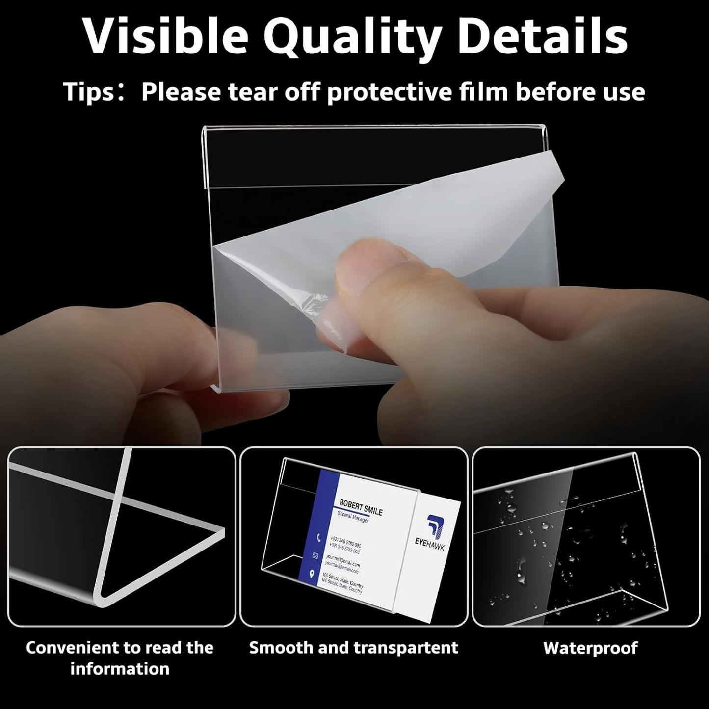 20 PCS 3.5 x 2.5 inch Small Acrylic Sign Holder, Mini Acrylic Food Signs Labels for Party Buffet, Retail Price Display Holder, Clear Plastic Counter Top Stand for Place Cards, Name Card, Wedding Signs