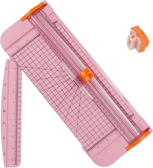 A4 Paper Cutter -12 Inch Paper Trimmer with 2pcs Replacement Blades with Safeguard Side Rulerfor Cut Gift Card,Coupon,Label, Cardstock,Photo