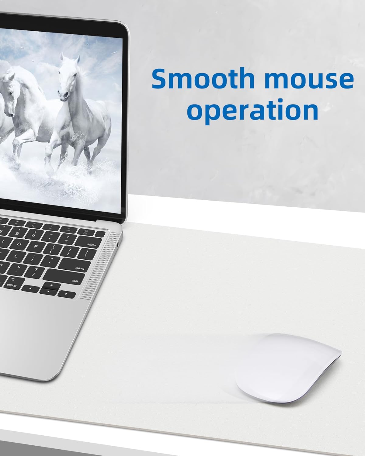 AFIING Leather Desk Pad Protector,48"" x 23""Large desk mat,Office Desk Mat, Non-Slip PU Leather Desk Blotter,Mouse pad,Waterproof Keyboard mat for Office/Home/Decor (Ivory white)