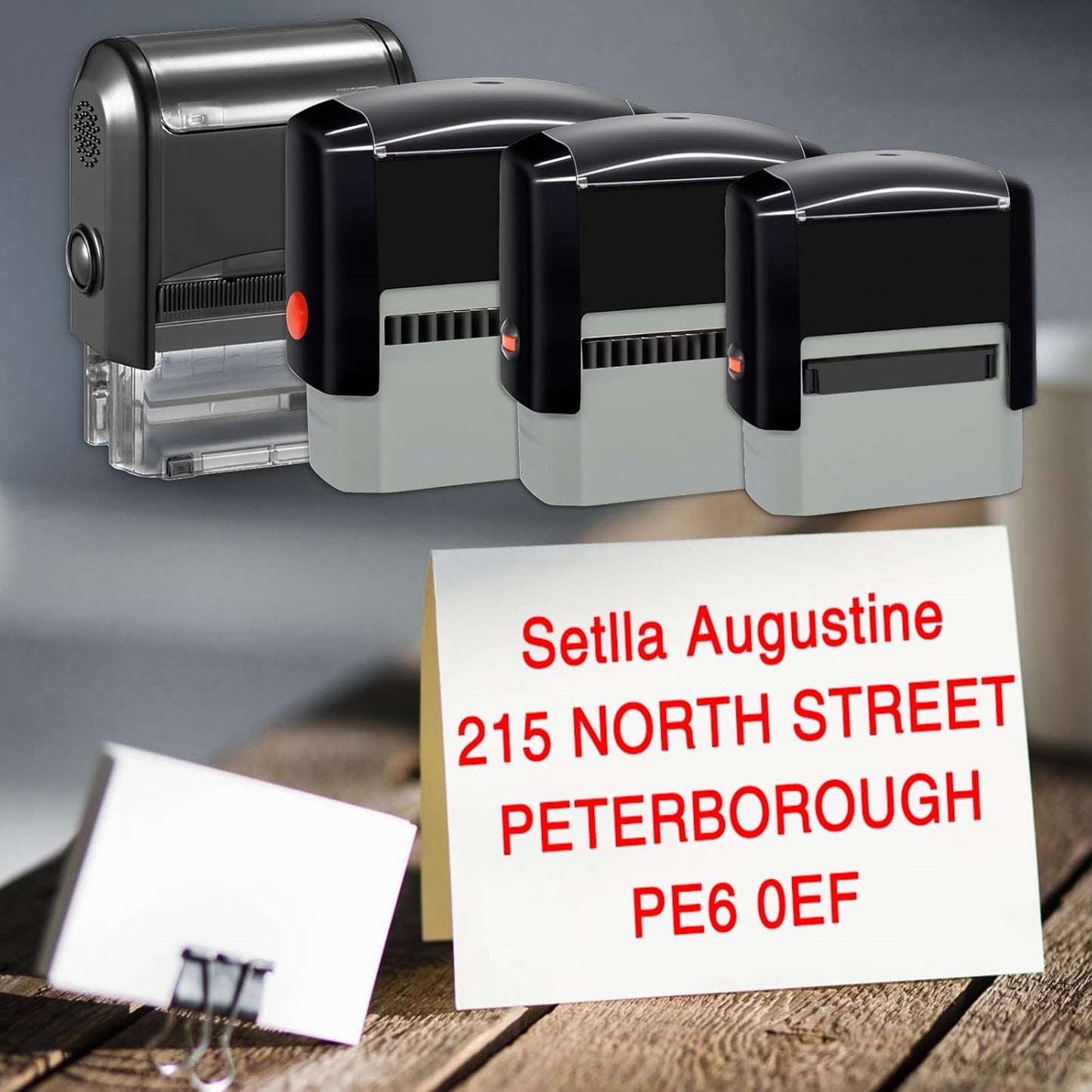 70x25mm Personalized Stamp Custom Self-Inking Business Address Rubber Stamps Customized with Name Date Signature Return Address Up to 5 Lines