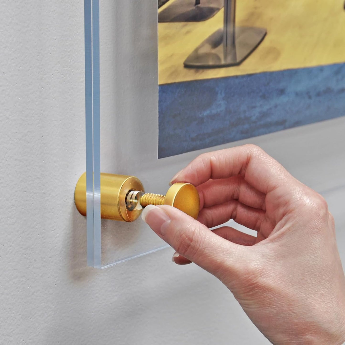 Azar Displays 105514-GLD Acrylic Floating Double Panel Wall Frame,8.5" x 11" Graphic Size, Overall Frame Size:12" x 15", Gold