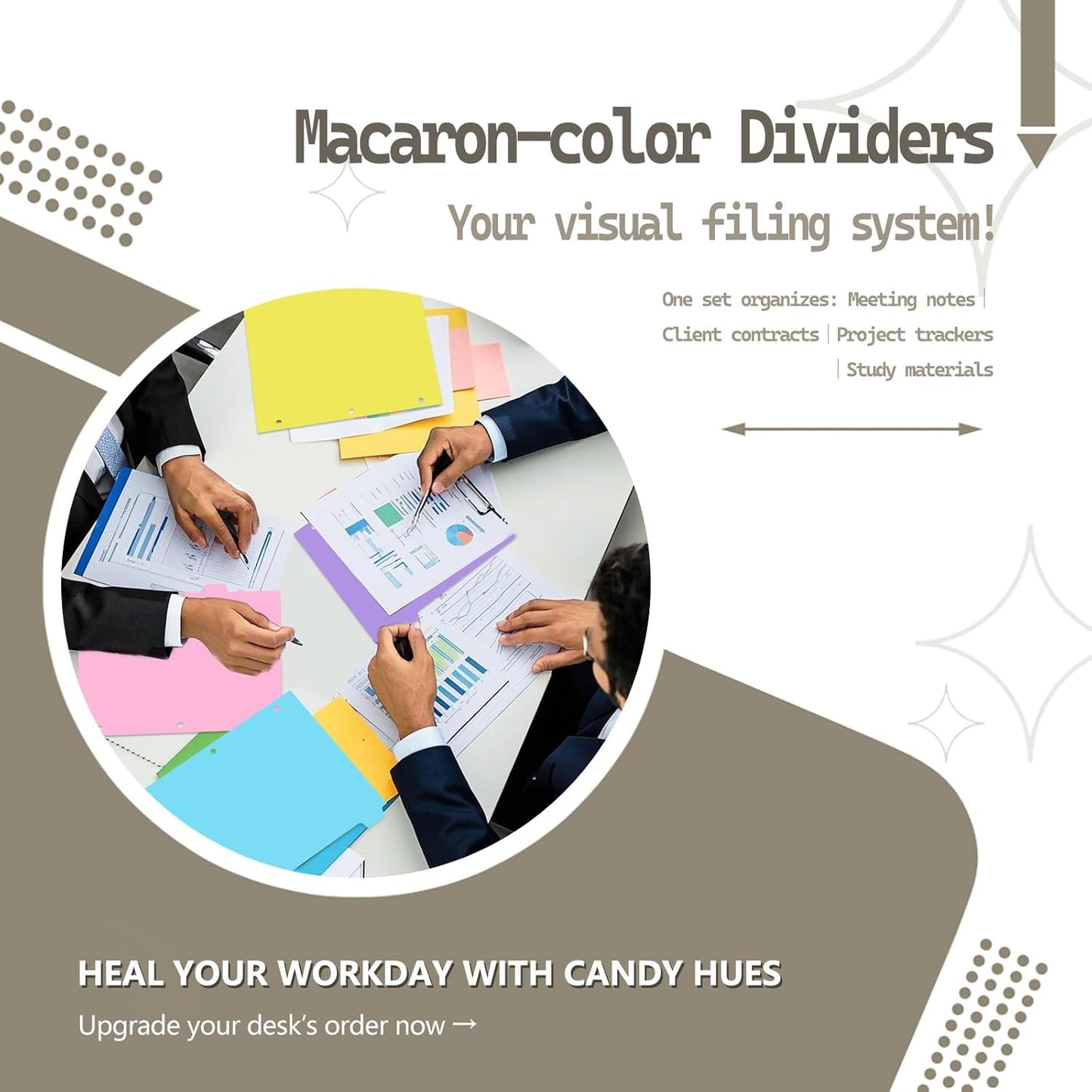 8-tabs 2 Set Binder Dividers with Tabs,Fit 8.5" X 11" Letter Size Plastic Index with Label,Color Dividers for 3 Ring Binder (Total 16 Pcs)