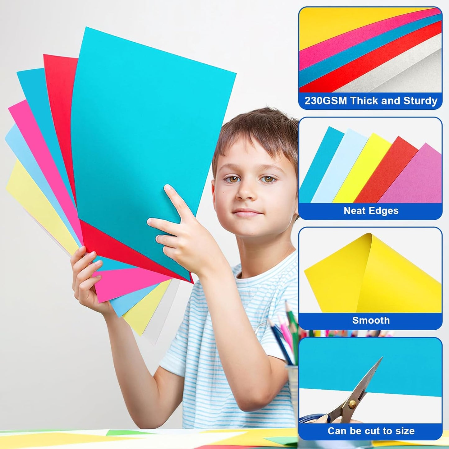 30 Pcs Poster Board Colorful Paper 14x18, ROOKEA Vision Boards Bulk Blank Graphic Display Posterboard Card Paper for Kids School Classroom Arts Craft Projects Drawing Scrapbooking