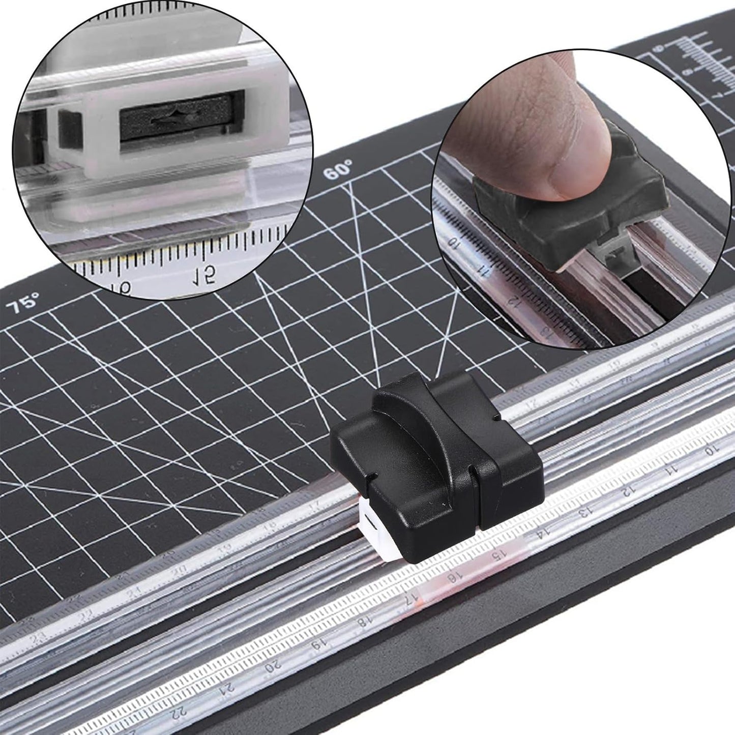 Honoson 6 Pieces Paper Cutter Replacement Blades Paper Trimmer Blades Refill Craft Cutting Replacement Blades for A4 Cutter(Black)